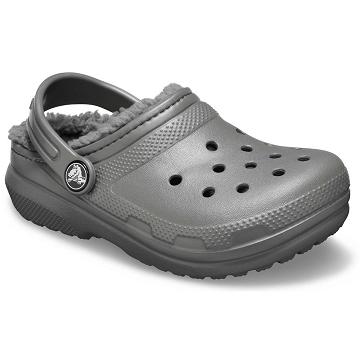 Crocs Classic Lined Boys' Clogs Grey | Australia 1407EBCX